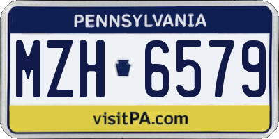 PA license plate MZH6579