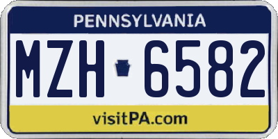 PA license plate MZH6582