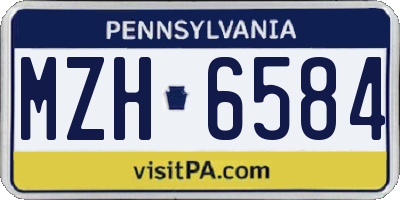 PA license plate MZH6584