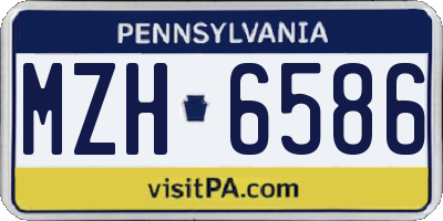 PA license plate MZH6586