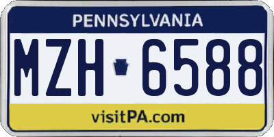 PA license plate MZH6588