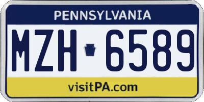 PA license plate MZH6589