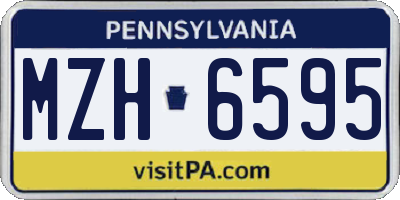 PA license plate MZH6595