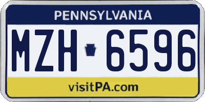 PA license plate MZH6596