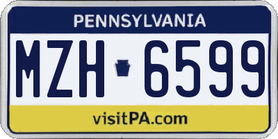 PA license plate MZH6599
