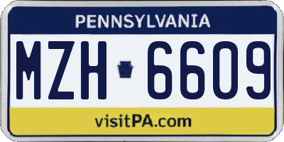PA license plate MZH6609