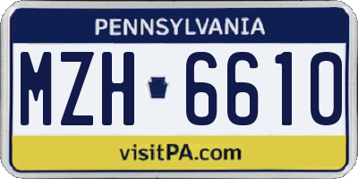PA license plate MZH6610