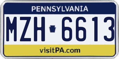PA license plate MZH6613