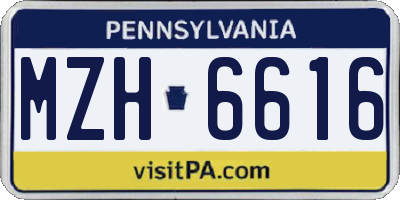 PA license plate MZH6616
