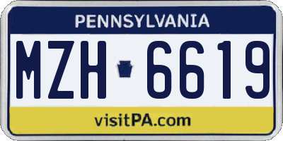 PA license plate MZH6619