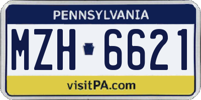 PA license plate MZH6621
