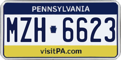 PA license plate MZH6623