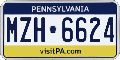 PA license plate MZH6624