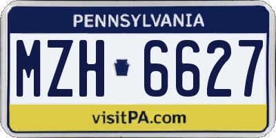 PA license plate MZH6627