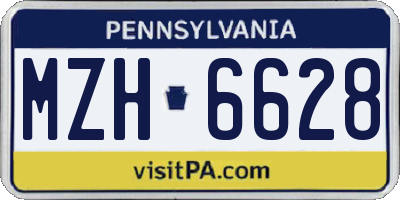 PA license plate MZH6628
