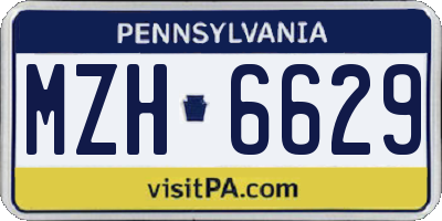 PA license plate MZH6629