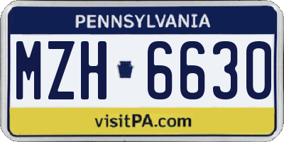 PA license plate MZH6630