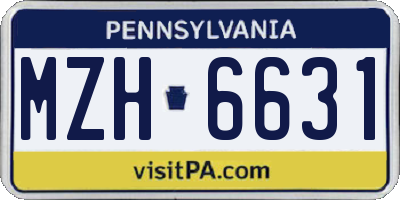 PA license plate MZH6631