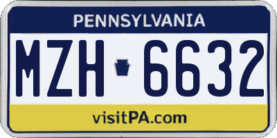 PA license plate MZH6632