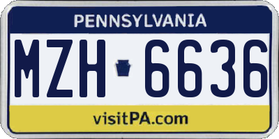 PA license plate MZH6636