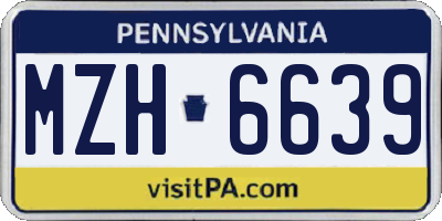 PA license plate MZH6639