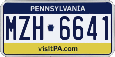PA license plate MZH6641