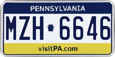 PA license plate MZH6646