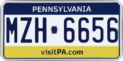 PA license plate MZH6656