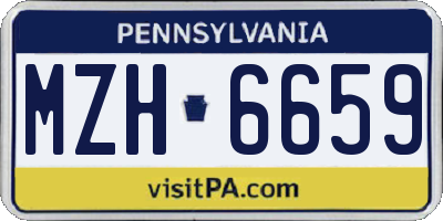 PA license plate MZH6659