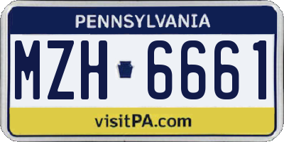 PA license plate MZH6661