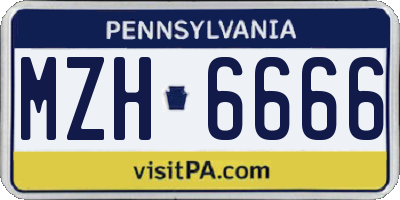 PA license plate MZH6666