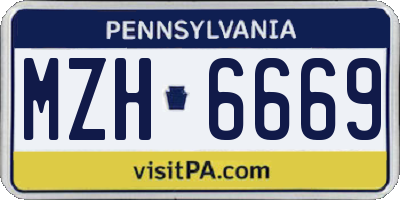 PA license plate MZH6669