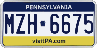 PA license plate MZH6675