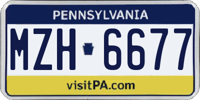 PA license plate MZH6677
