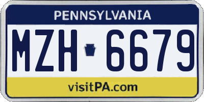 PA license plate MZH6679