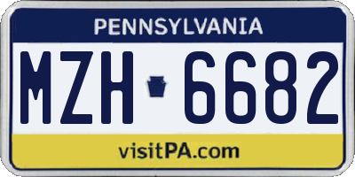 PA license plate MZH6682