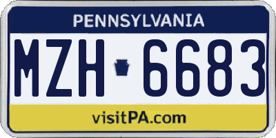PA license plate MZH6683