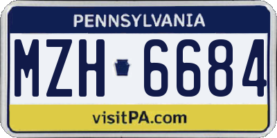 PA license plate MZH6684