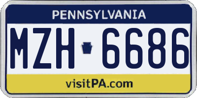 PA license plate MZH6686
