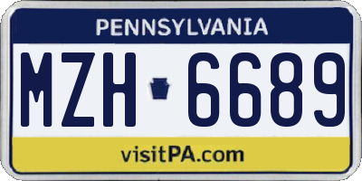 PA license plate MZH6689