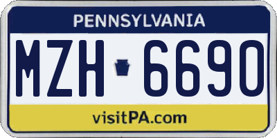 PA license plate MZH6690