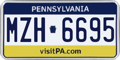 PA license plate MZH6695