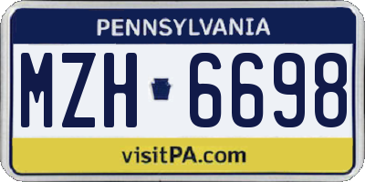 PA license plate MZH6698
