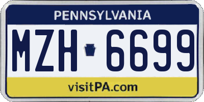 PA license plate MZH6699