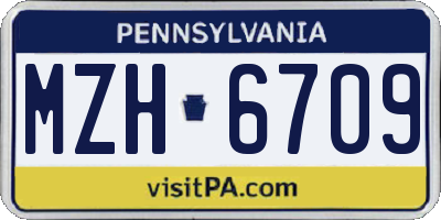 PA license plate MZH6709