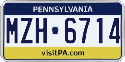 PA license plate MZH6714