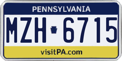 PA license plate MZH6715