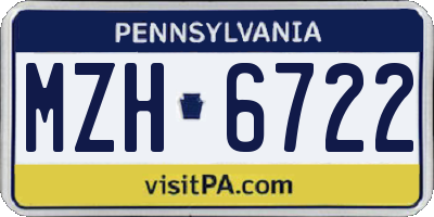 PA license plate MZH6722