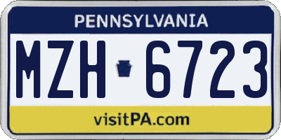 PA license plate MZH6723