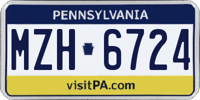 PA license plate MZH6724